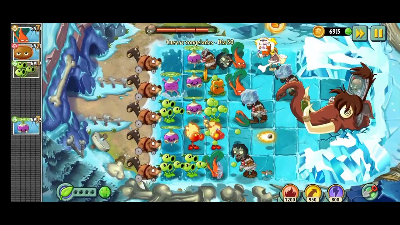 Derrotando el zomboss de cuevas Congeladas