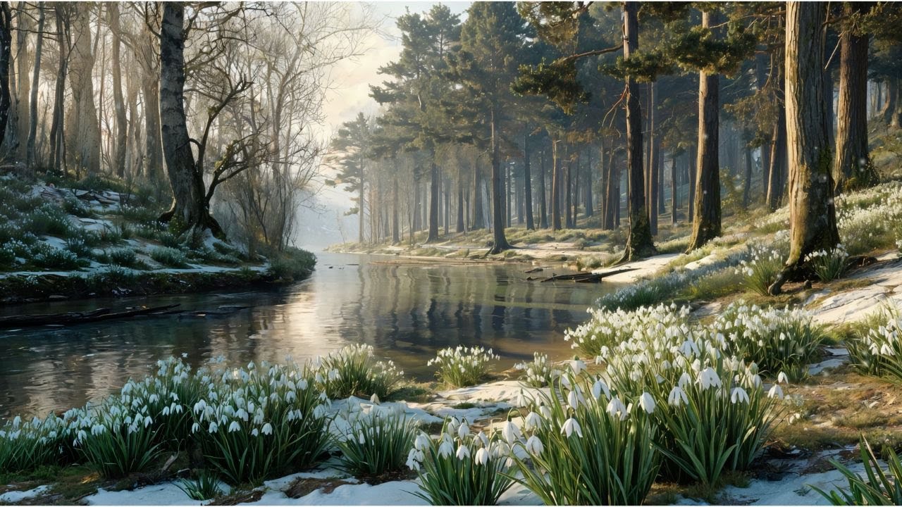 Whispers of Early Spring 🌿 Calm Piano Music by the Forest River