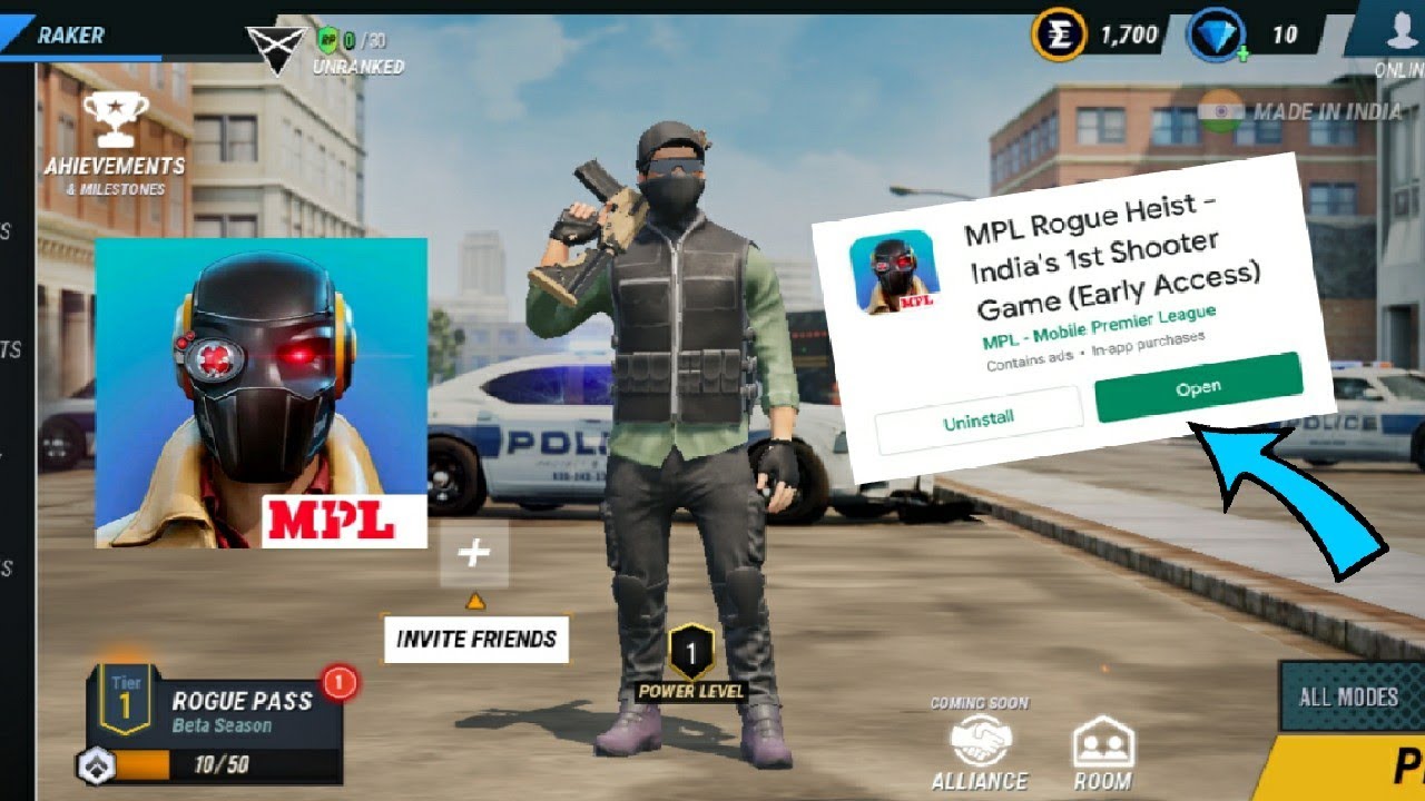 MPL ROGUE HEIST DOWNLOAD NOW ON ANDROID | MPL ROGUE HEIST ULTRA GRAPHICS 60 FPS GAMEPLAY