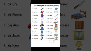 Here comes the # part 2 # #Visual learning for German beginners 🎯 A1 vocabulary #languagelevel