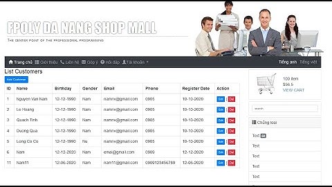 java4 Java servlet Hiển thị thông tin Customer  AS P1