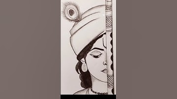 How to draw Krishna Half face | Easy drawing ( for beginners) | Beautiful God drawing | Krishna Art