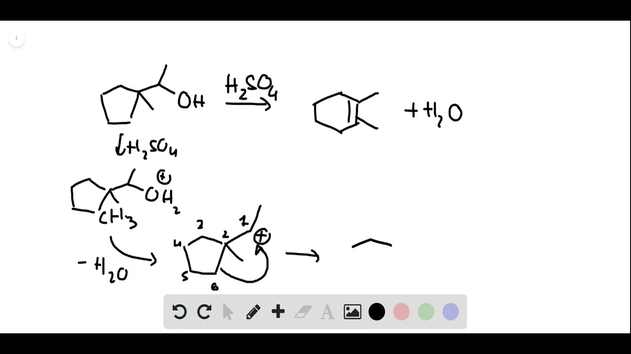 Sometimes carbocation rearrangements can change the size of a ring  Draw a stepwise, detailed mechan