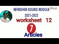 7th English Refresher Course Module Answer Key Unit 12 Download PDF