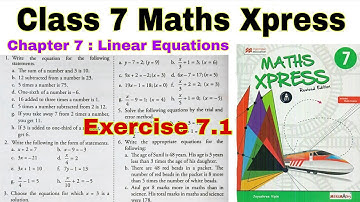 Class 7 Maths Xpress Chapter 7 Exercise 7.1 | Linear Equations | Maths Xpress | Class 7 | Chapter 7