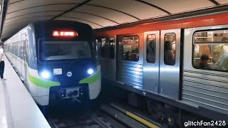 [Attiko Metro] Trains at Evangelismos Station in Athens, Greece - 2019