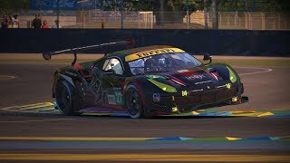 An early in the week qualifying lap using mostly baseline setup for
2017 24 hours of le mans race on iracing ferrari 488 gte.