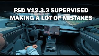 TESLA FSD V12.3.3 Supervised with its Mistakes!