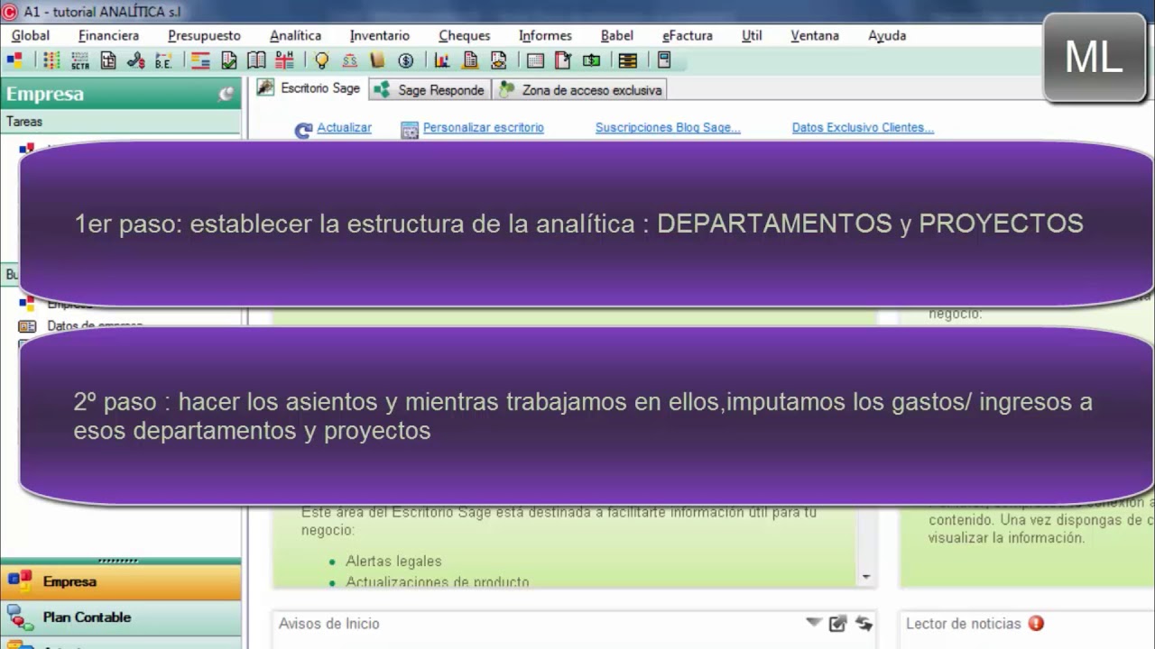 Tutoriales de contaplús-Cómo crear contabilidad ANALÍTICA (2/5) - YouTube