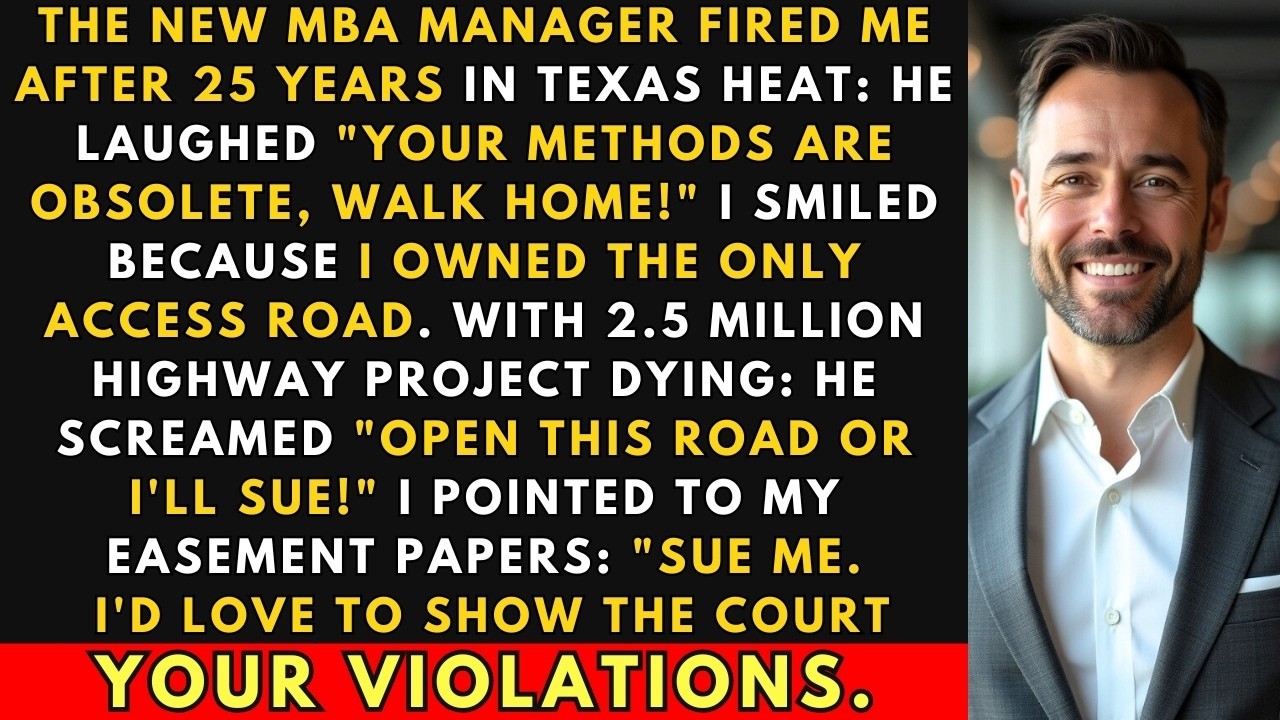 New MBA Manager Fired Me After 25 Years—I Owned His Access Road, $2.5m Project Stopped Dead