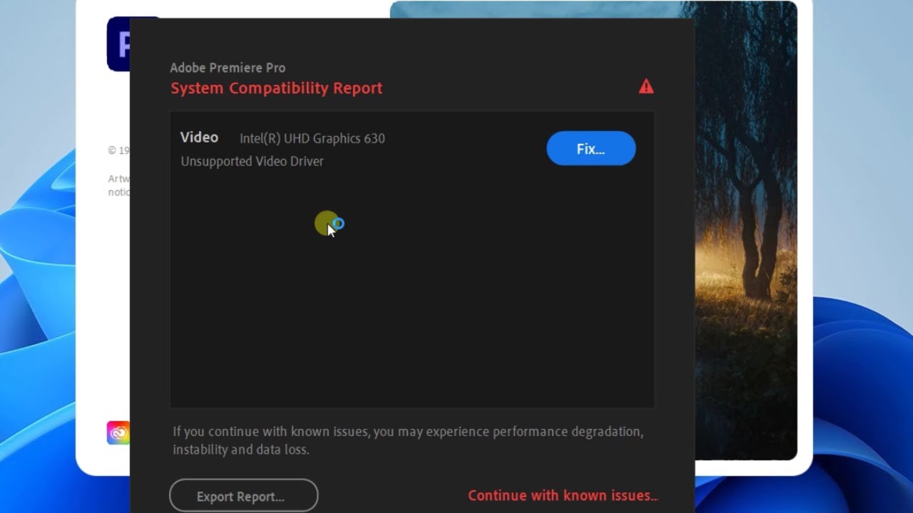 How to Hide System Compatibility Error in Adobe Premiere Pro