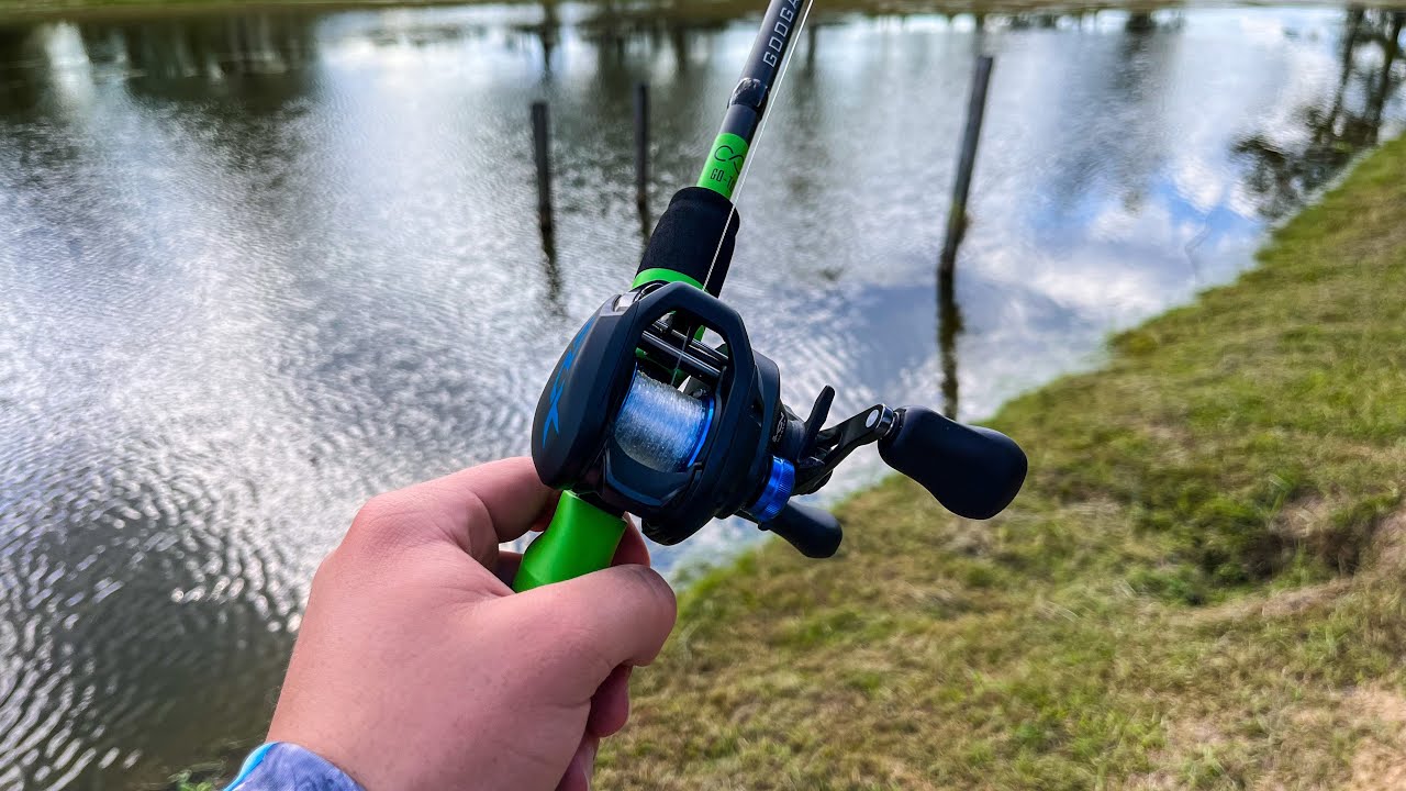 Bass Fishing My Backyard Pond With My New Shimano SLX 150 (BaitCaster)