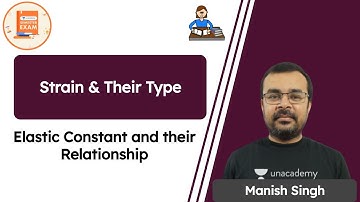 Strain & Their Type | Elastic Constant and their Relationship | Manish Singh