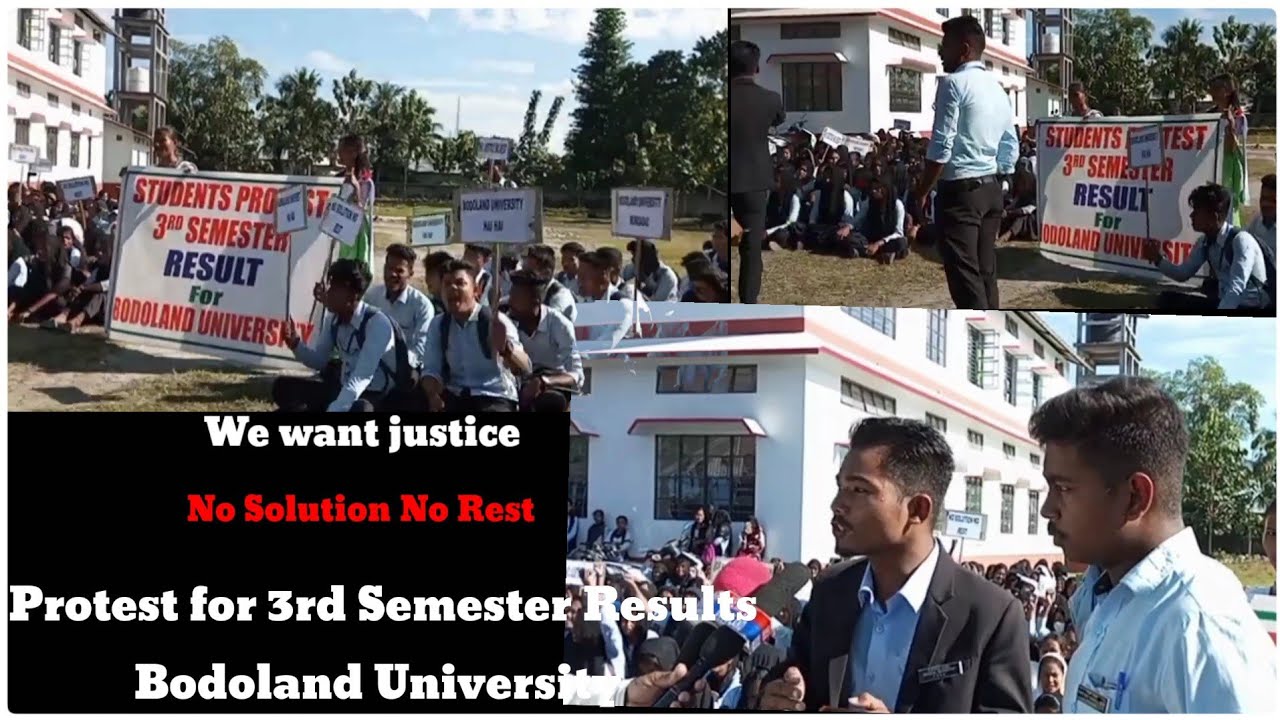 Protest For 3rd semester Results || Bodoland University||