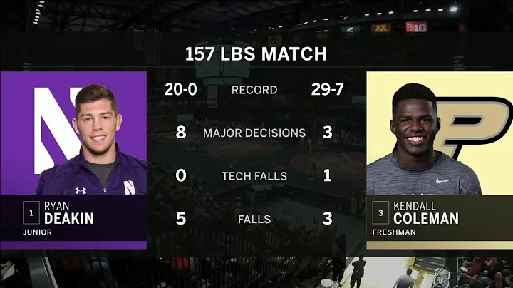 157 LBS: #1 Ryan Deakin (NU) vs. #3 Kendall Colema...