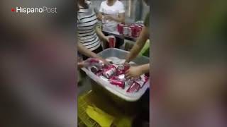 Fábrica de cerveza ilegal en China.