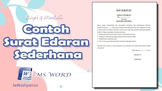 Contoh Surat Edaran Sederhana || Cara Membuat Surat Edaran Sederhana