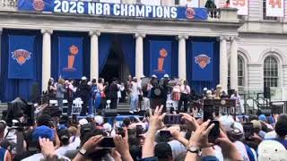 Knicks Arrival at City Hall Knicks celebration event