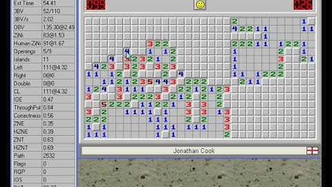 Minesweeper Expert, Laptop Touchpad, Non Flag: 55.93 seconds (Fail)