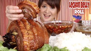 SUPER CRISPY LECHON BELLY ROLL + SIDE DISH GINISANG GULAY | MUKBANG PHILIPPINES | FILIPINO FOOD