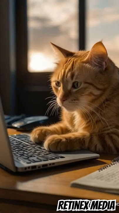 Watch This Cute Cat Working on Laptop Like a Human! 🐱💻🤣