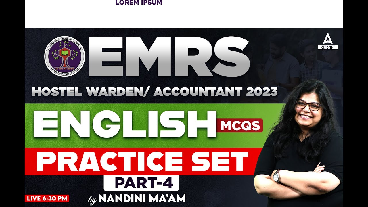 EMRS Hostel Warden & Accountant Classes English Practice Set by Nandani