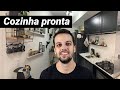 Mudanças na cozinha do apê | Parte 2 - Mini tour | Armários instalados | Pintei tudo de dourado