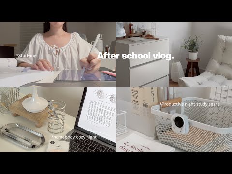 Cozy After School Vlog ⋆. 𐙚 ˚ | Productive Evening Routine, Study & Relax With Me thumbnail