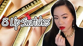 Milani Color Statement Lipstick Lip Swatches & Review Underrated Makeup Anniekoyo