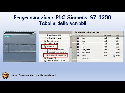 Tia Portal creare la tabella delle variabili da utilizzare nella programmazione PLC S71200 (Video 3)