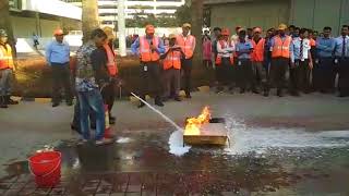 Fire Demonstration Conducted by C.Venkateshan of Alert Commandos Pvt.Ltd Training Manager