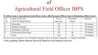 NEW PATTERN Agricultural Field officer IBPS