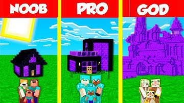NETHER PORTAL HOUSE BUILD CHALLENGE- Minecraft Battle: NOOB vs PRO vs GOD / Animation #minecraft