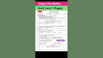 Class 11th Maths unit test 1 Paper | PT- 1 Math #maths #unittest2025 #shorts #11th