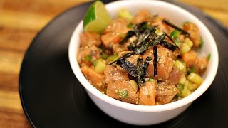 Salmon Poke Bowl - healthy recipe channel - seafood recipe - low carb - quick keto recipes