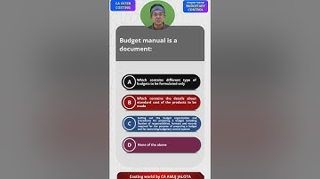 Mastering Budgetary Control - MCQ  of CA INTER || MCQ-3|| Budget manual | Costing World