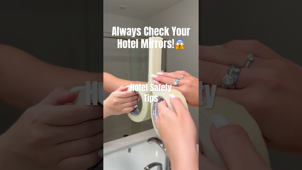 Viral Hotel Safety Tips! #safety #hotel #mom #staysafe #travel #mirror #safety #viralshort