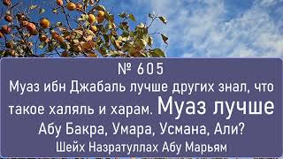 Муаз ибн Джабаль лучше других знал, что такое халяль и харам. Муаз лучше Абу Бакра, Умара, Усмана?