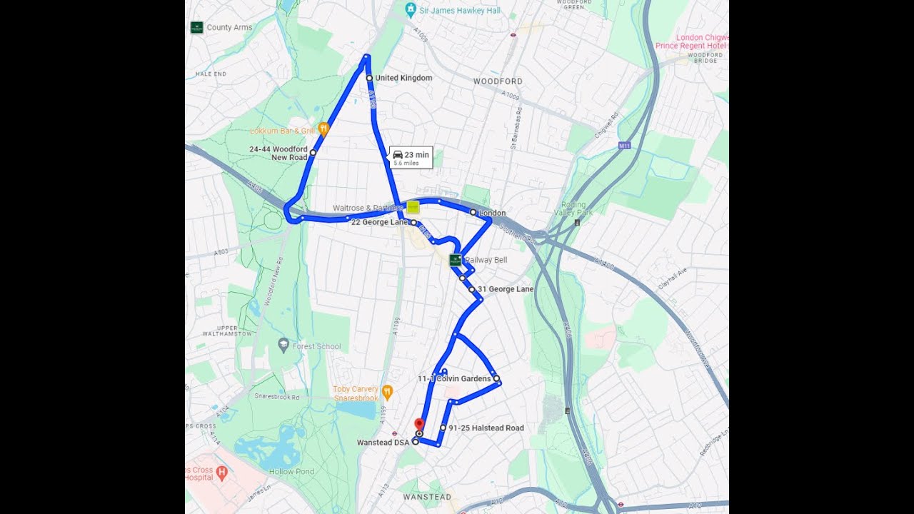 Wanstead Driving Test Route - February 2024 | DVSA Test Centre - YouTube