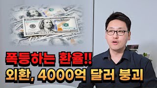 환율이 폭등하는 이유, 강달러시대 개막, 외환보유액 4000억 달러 붕괴온다