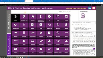 Office UI Fabric and Bootstrap Font Awesome Icon Generator for Power Apps and SharePoint
