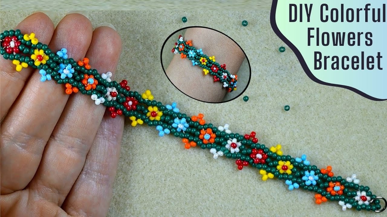 Daisy Beaded Bracelet Tutorial: How to Make Seed Bead Flower Bracelets -  YouTube