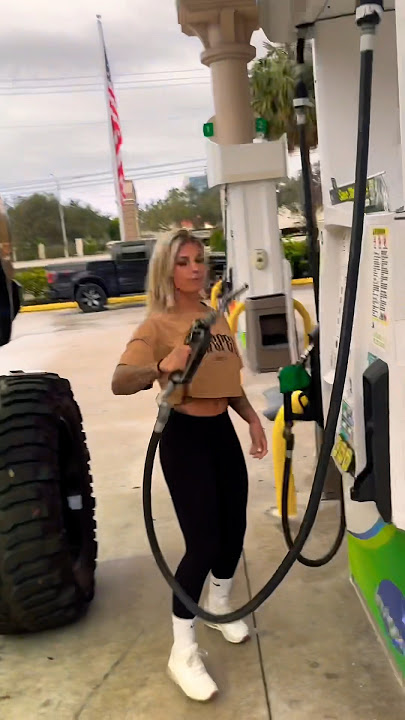 SHE JUST PUT GAS IN MY DIESEL TRUCK…. WTF! 😅😵😳 #liftedtrucks #diesel #shorts