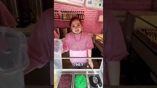 Girl Orders Bucket Of Bubble Tea