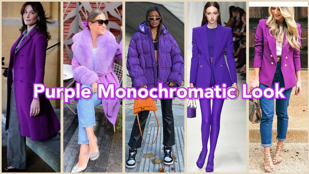 purple monochromatic look| Trending Winter colour Fashion trend that will be huge in 2024