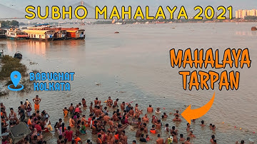 SUBHO MAHALAYA 2021 || HUGE CROWD DURING MAHALAYA TARPAN AT BABUGHAT, KOLKATA