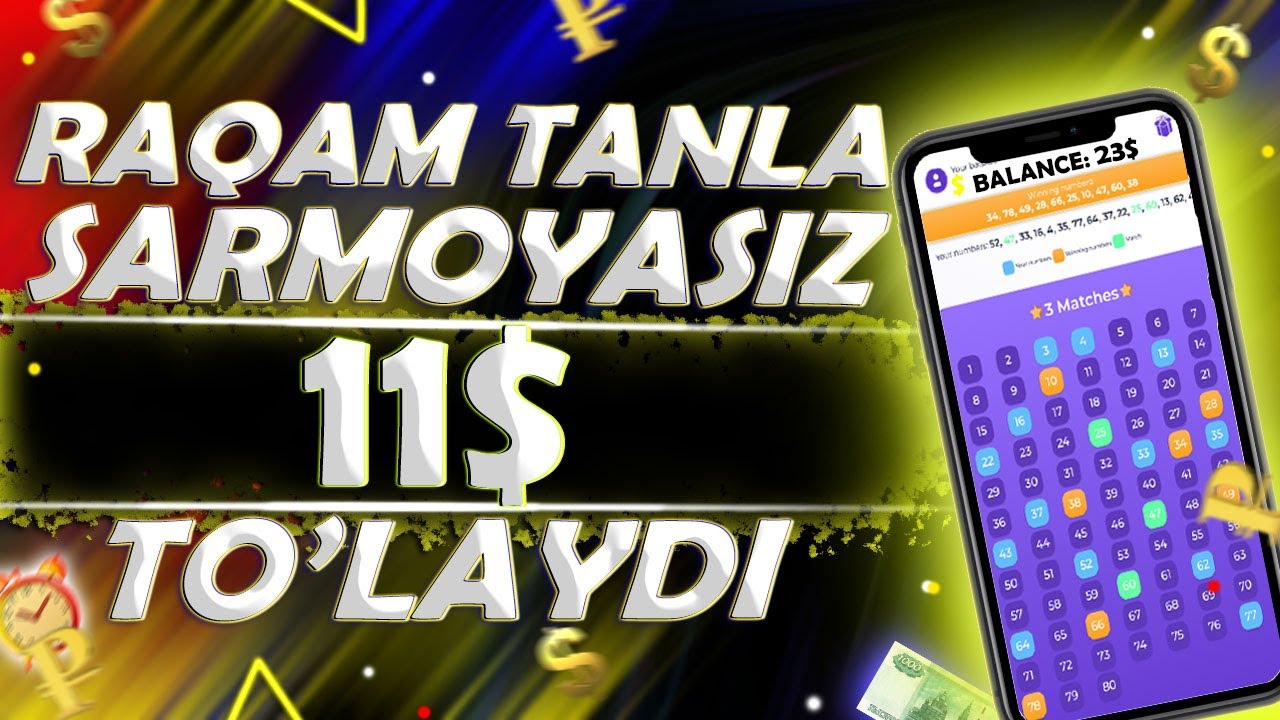 Telefonda o'yin o'ynab pul ishlash  |  Internetda sarmoyasiz pul ishlash
