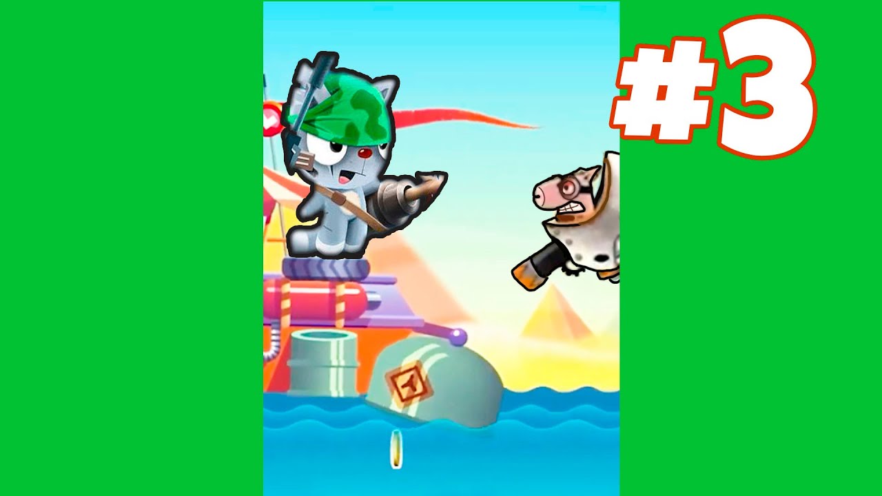 Свинкобот в деле. Прохождение игры Котики против Свинок. Cats vs Pigs на канале MaxJunior.