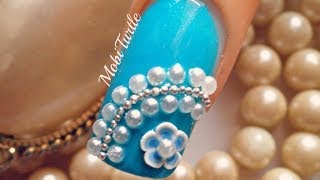 nail diy beads easy pearl step fimo flower tutorial