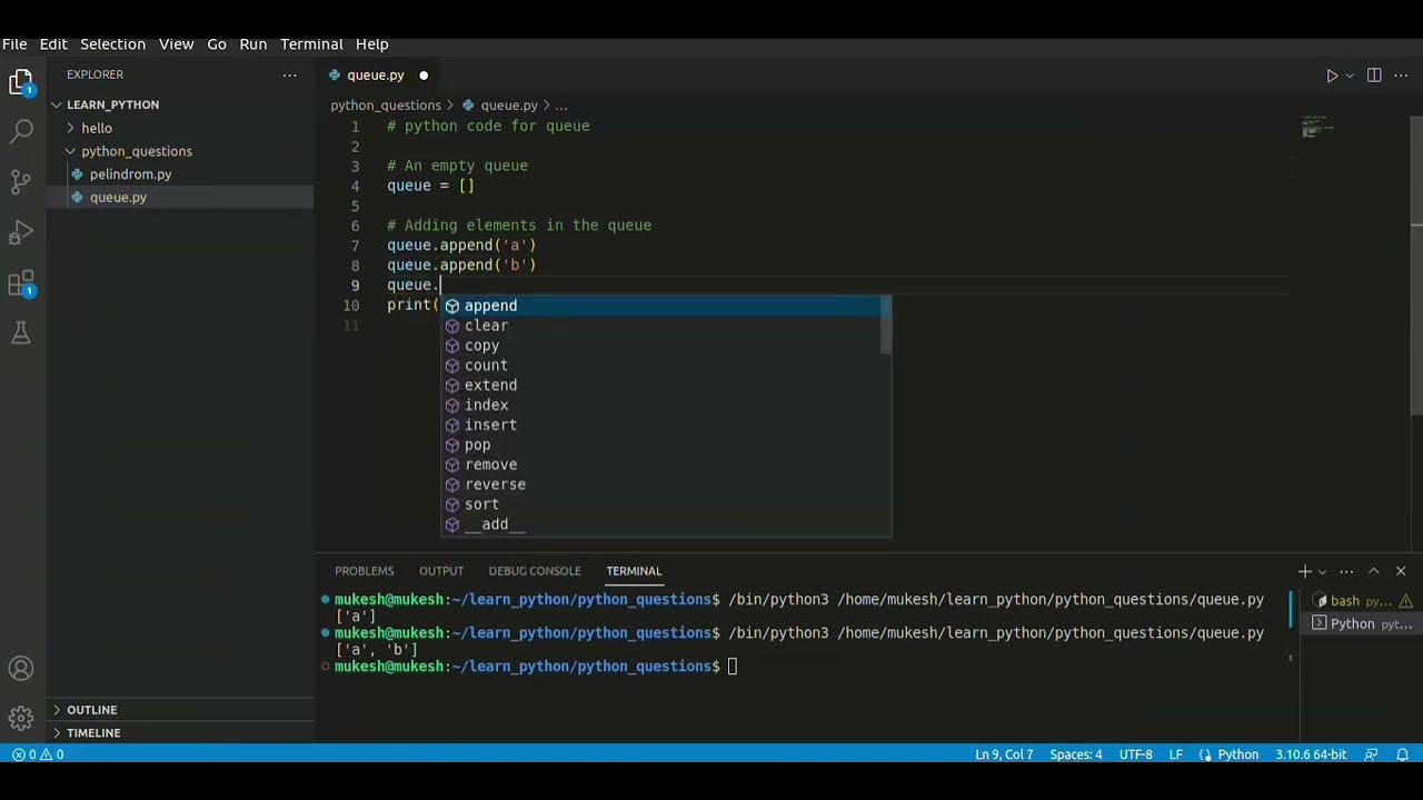 Queue in python YouTube